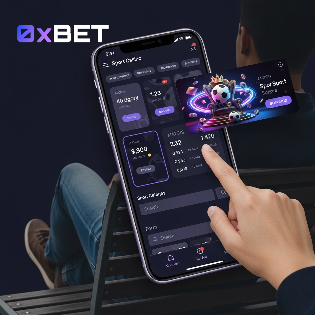 0xbet Casino als mobiele PWA op een smartphone